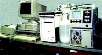 Close-up of the HPLC equipment