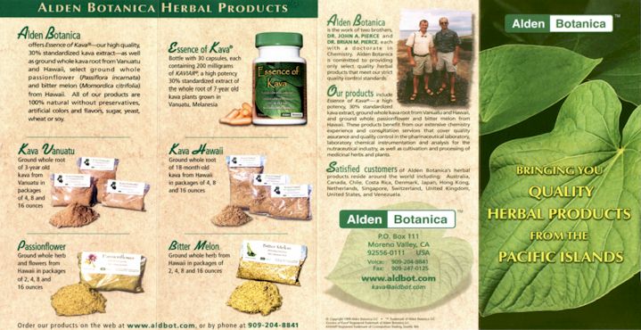 Brochure of Alden Botanica - Side One